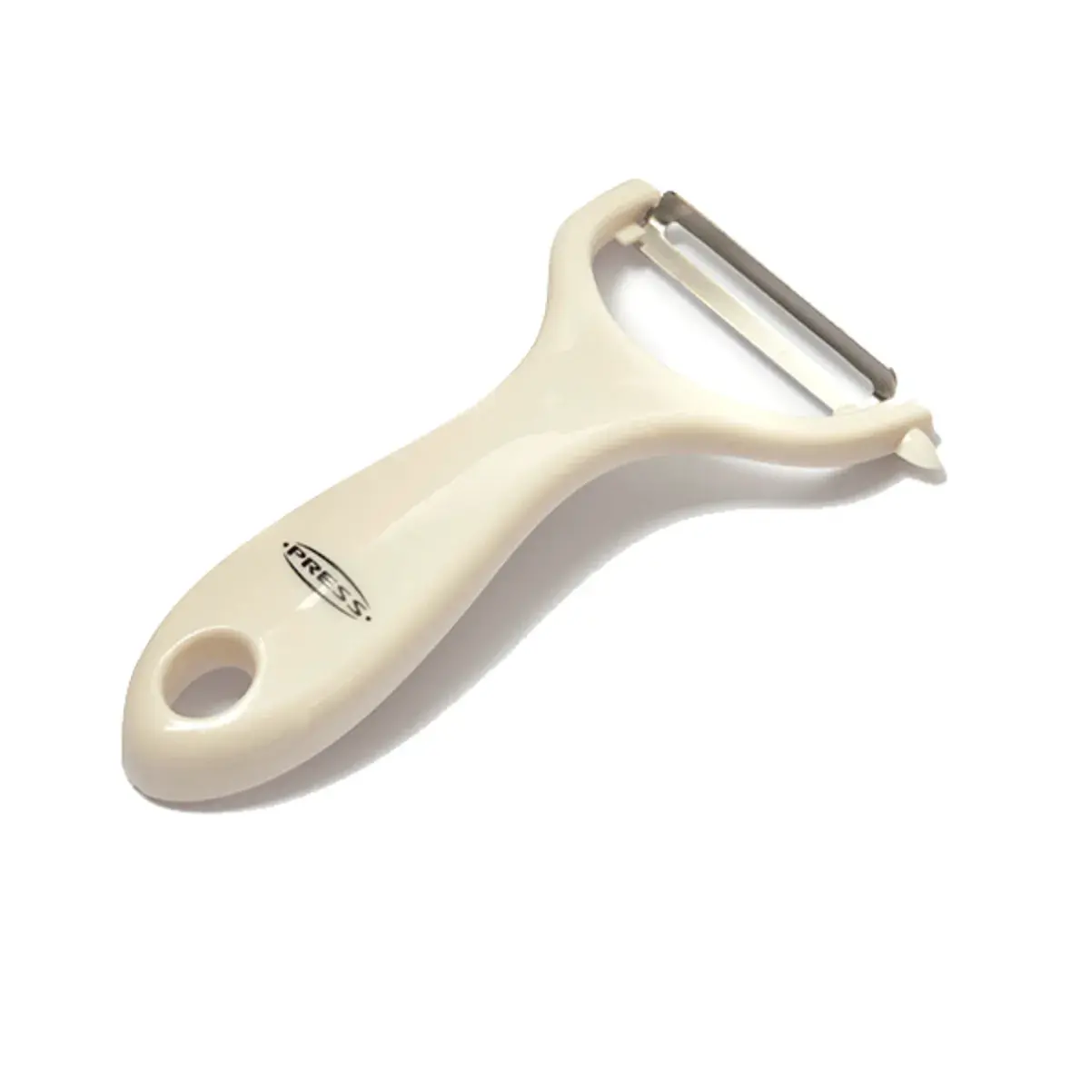 Pelador vertical de acero inoxidable y mango de plástico 14  cm