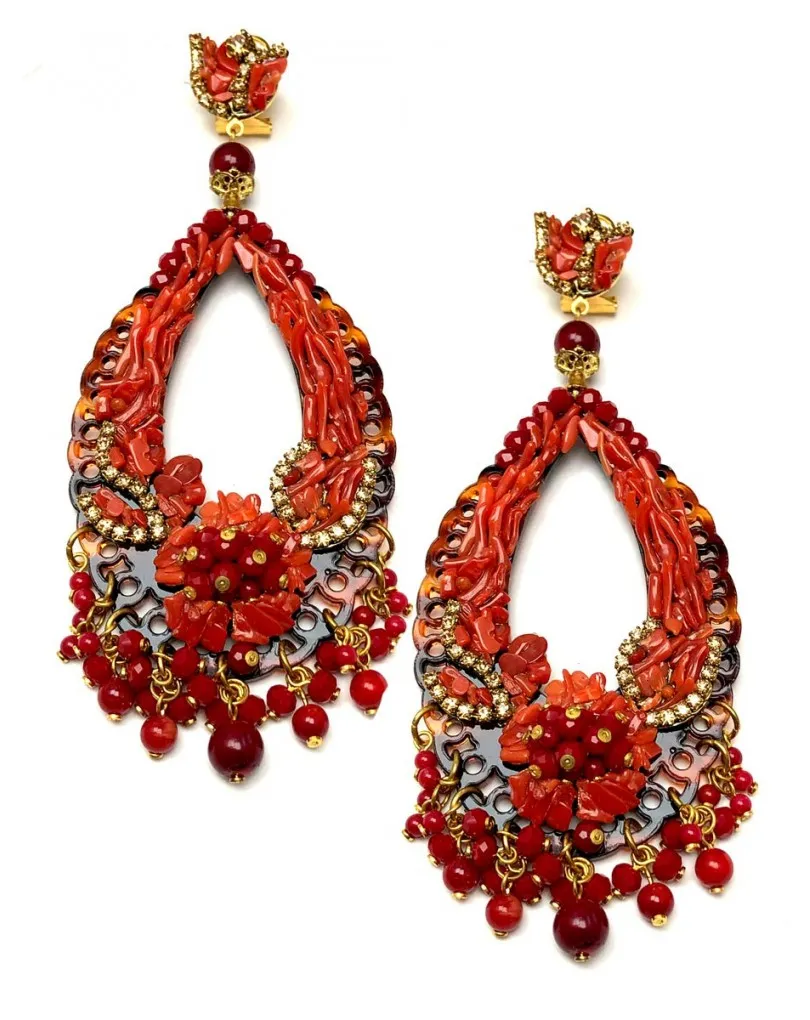 PENDIENTES DE CORAL PARA MUJER MUJER, ALTA BISUTERIA