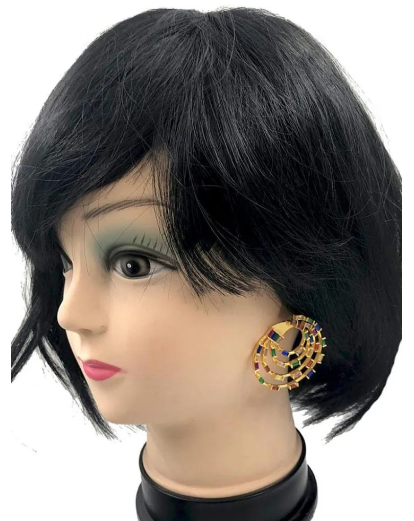 PENDIENTES DE MUJER MULTICOLOR DISEÑOS DORADOS EN ESPIRAL