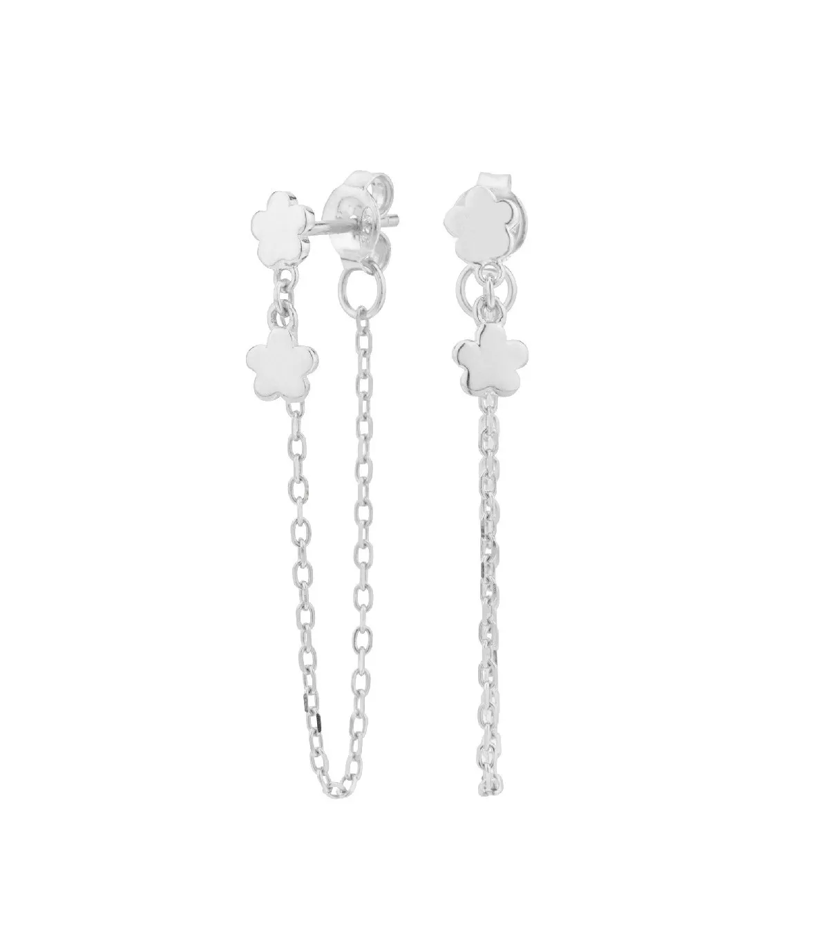 PENDIENTES ITEMPORALITY CADENA Y FLOR PLATA  SEA100122UU