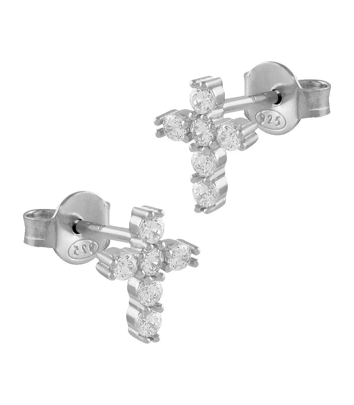 PENDIENTES ITEMPORALITY CRUZ DE PLATA CON CIRCONITAS  SEA101253UU