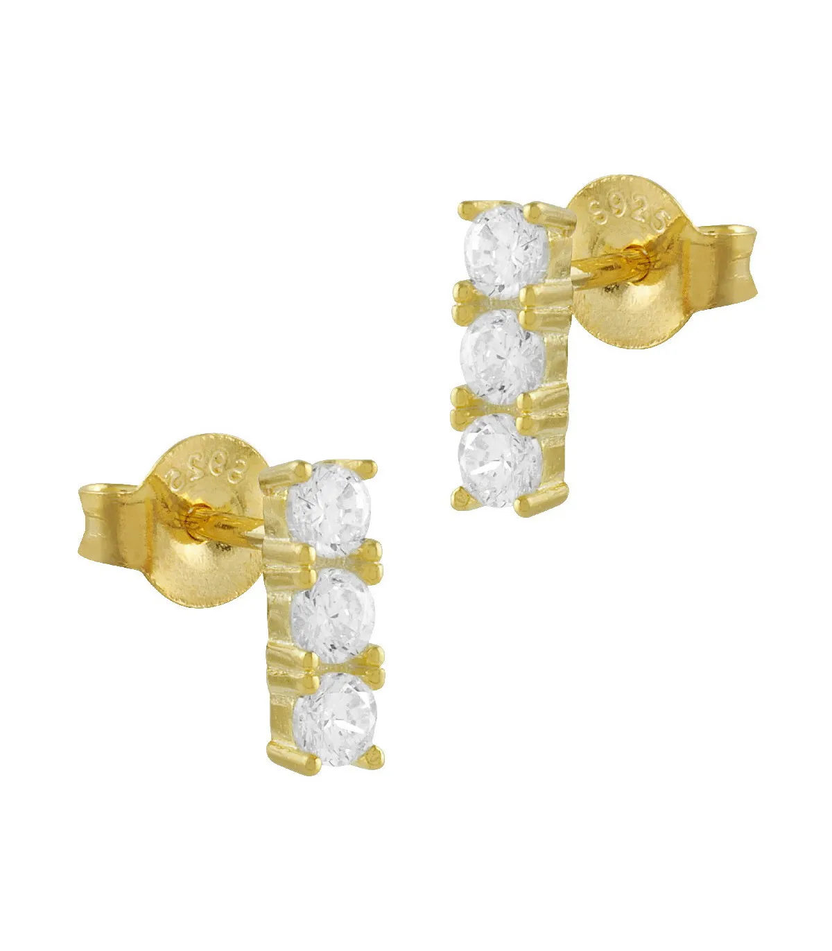 PENDIENTES ITEMPORALITY TRES CIRCONITAS PLATA BAñO ORO  SEA201209UU