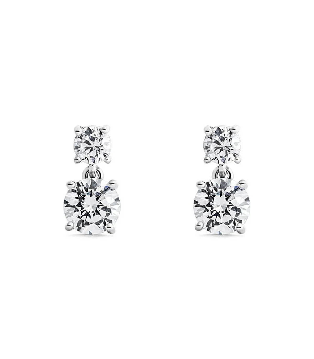 PENDIENTES ITEMPORALITY WEDDING PLATA BAñO RODIO Y 2 CIRCONITAS BLANCAS  SEA101349UU