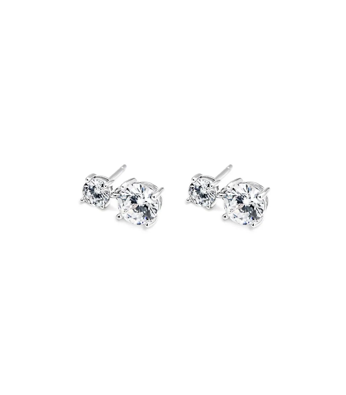PENDIENTES ITEMPORALITY WEDDING PLATA BAñO RODIO Y 2 CIRCONITAS BLANCAS  SEA101349UU
