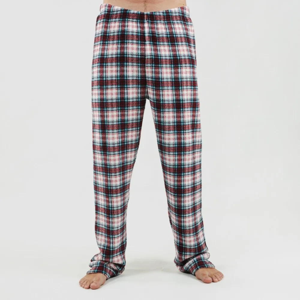 Pijama coral hombre Cuadro Ernesto burdeos