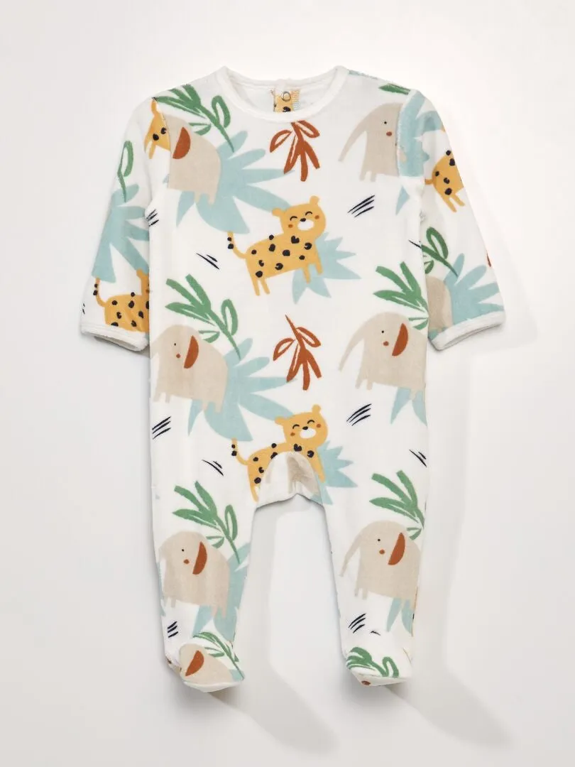 PIJAMA DE TERCIOPELO  BLANCO