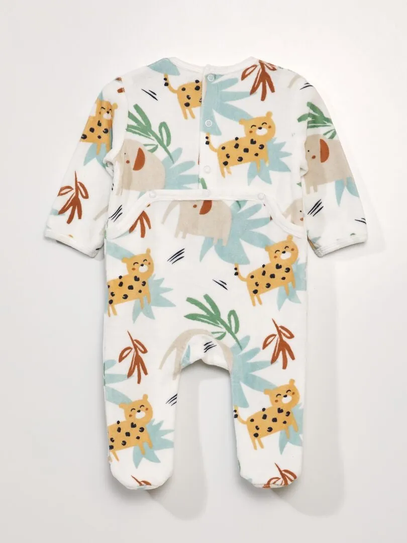 PIJAMA DE TERCIOPELO  BLANCO