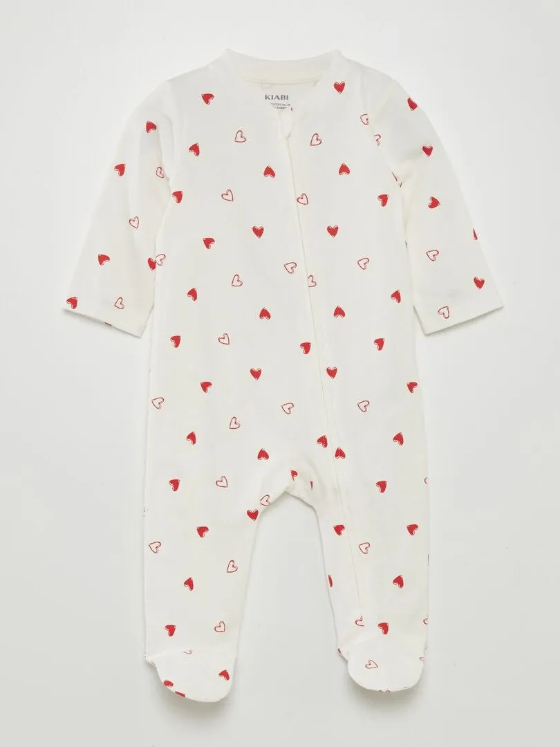 PIJAMA TIPO PELELE CON MOTIVO  BLANCO
