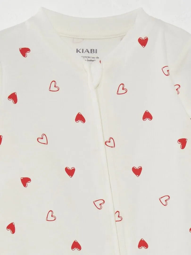 PIJAMA TIPO PELELE CON MOTIVO  BLANCO