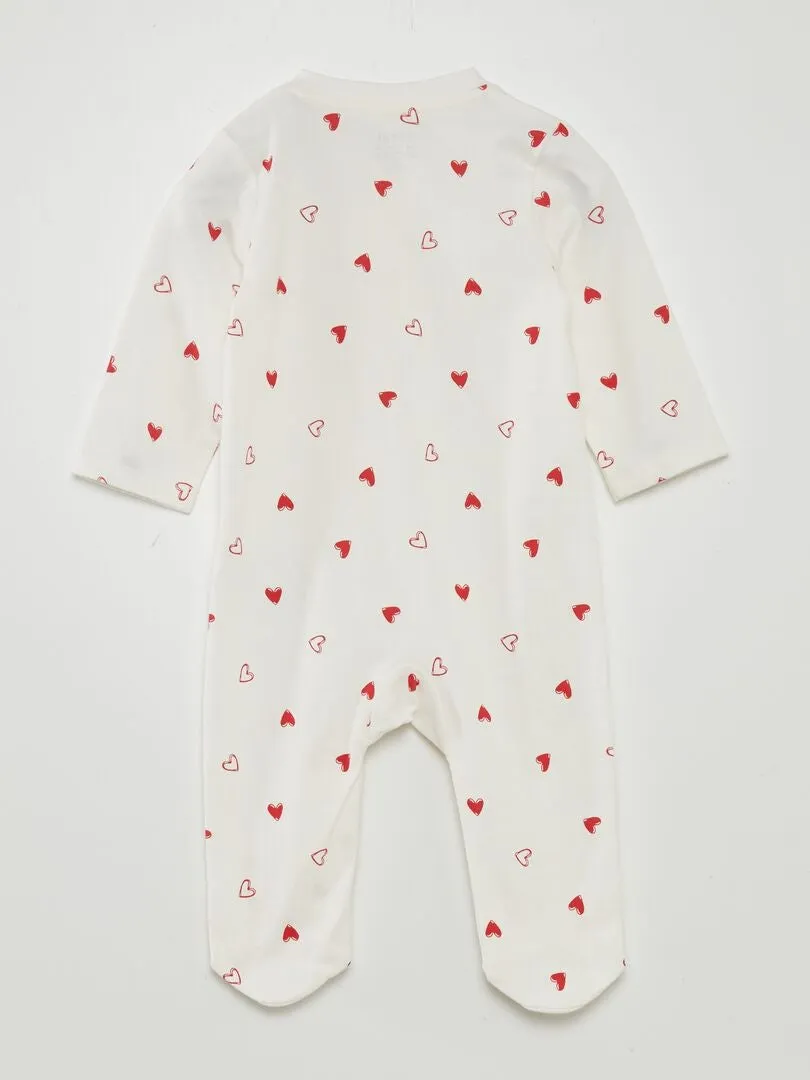 PIJAMA TIPO PELELE CON MOTIVO  BLANCO