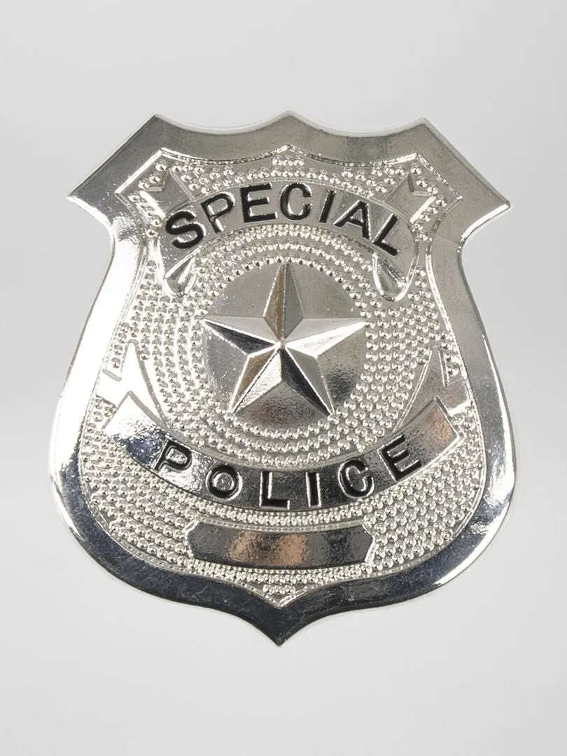 PLACA DE POLICíA  GRIS