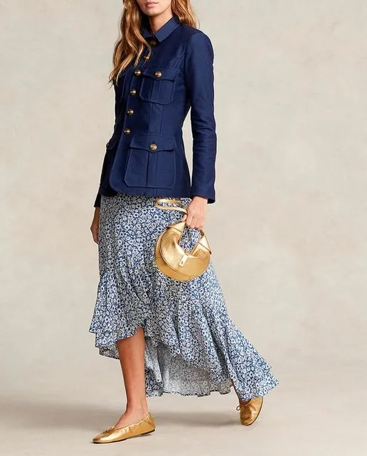 Polo Ralph Lauren Blazer de mujer abotonada y múltiples bolsillos