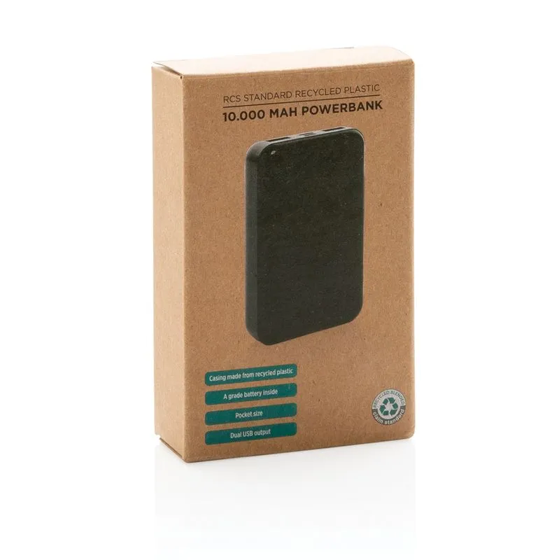 Power bank de plástico reciclado RCS de 10.000 mAh