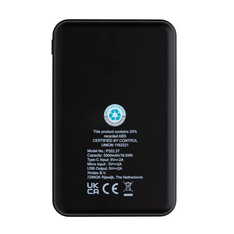 Powerbank de 5.000 mAh de plástico reciclado FSC® y RCS