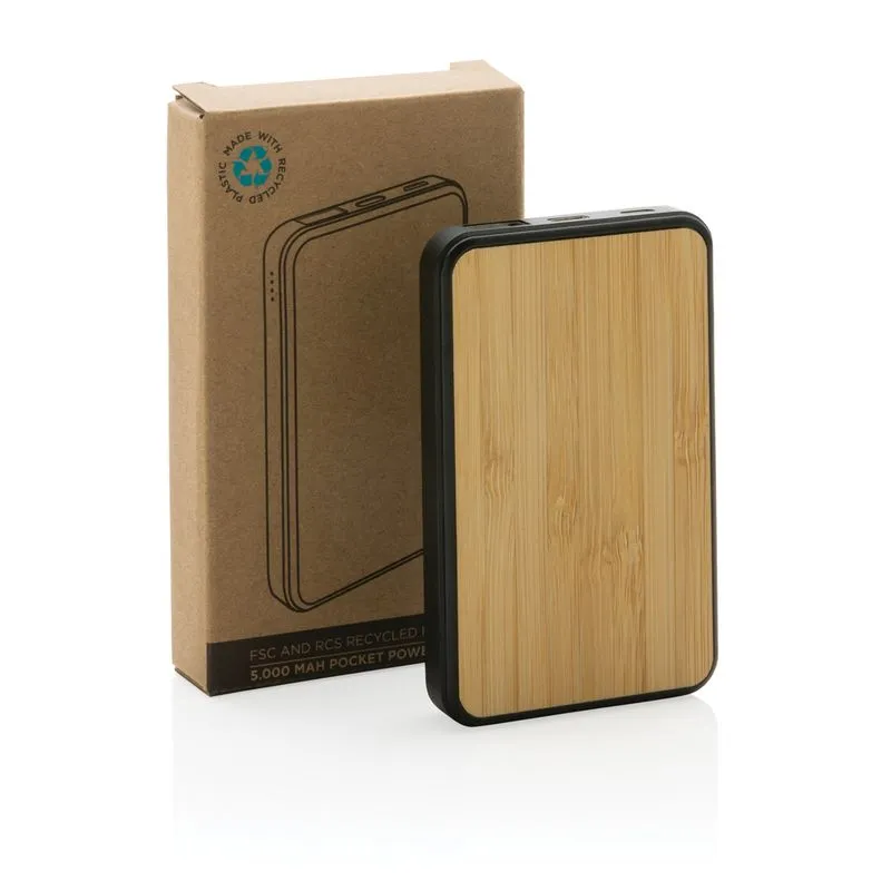 Powerbank de 5.000 mAh de plástico reciclado FSC® y RCS