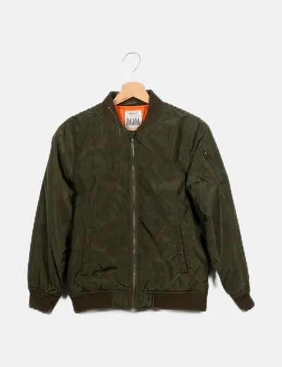 Primark Bomber verde básica