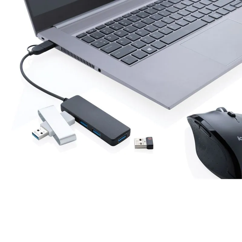 Puerto USB RCS de plástico reciclado con doble entrada