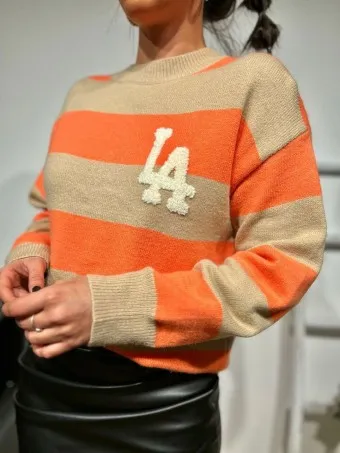 Punto Rayas L.A. Taupe/Naranja