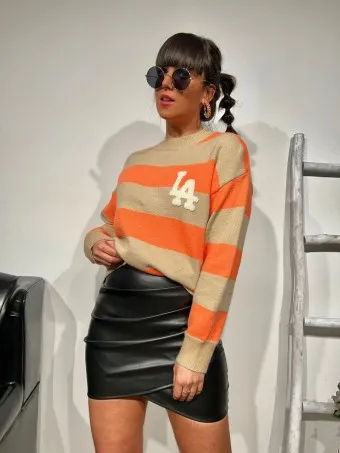 Punto Rayas L.A. Taupe/Naranja