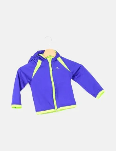 Quechua Chaqueta deportiva azul detalles flúor