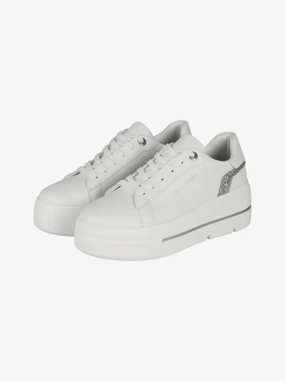 Queen Helena Zapatillas de mujer con plataforma y purpurina.