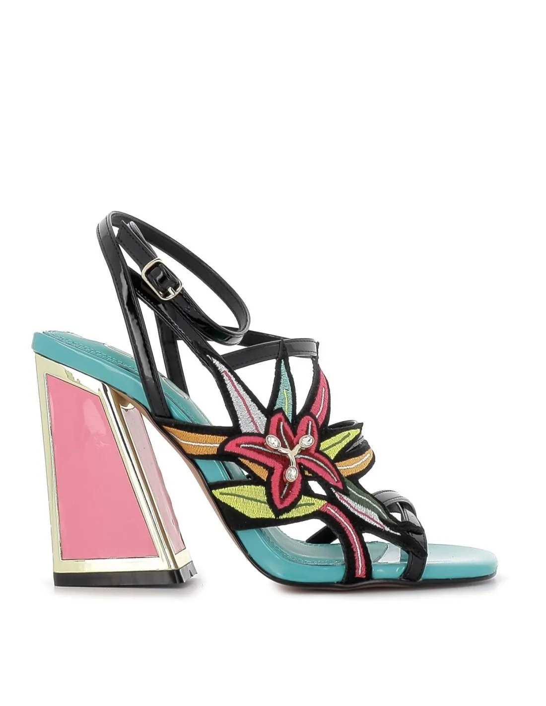 Sandalia de fantasia bordado flores para mujer EXE
