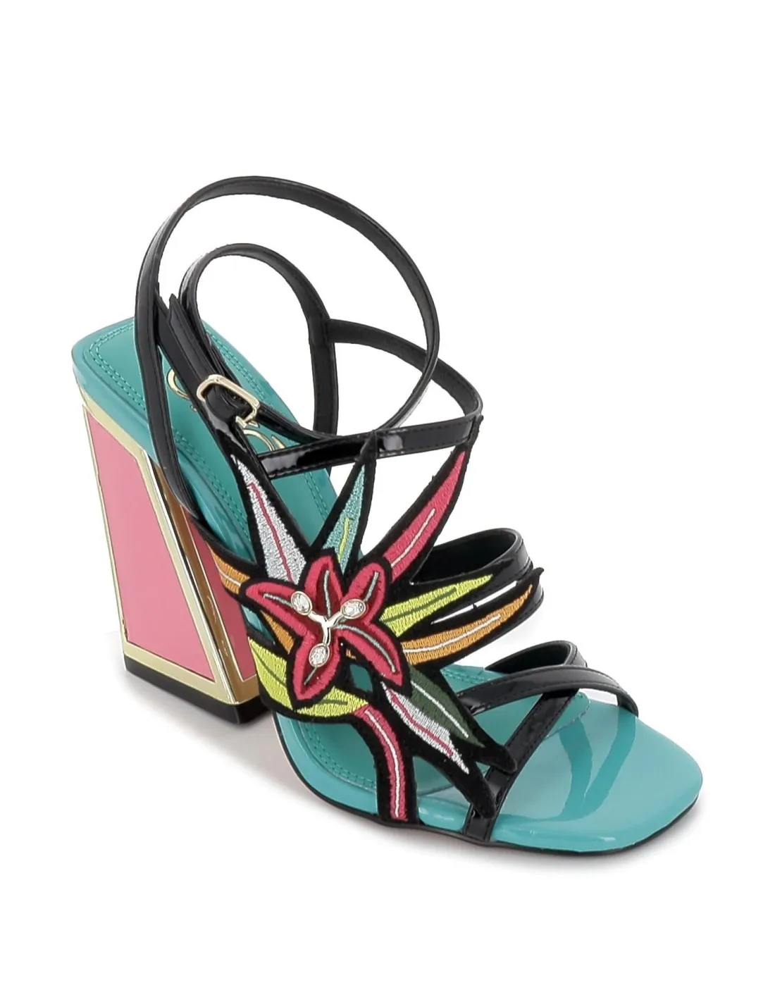 Sandalia de fantasia bordado flores para mujer EXE