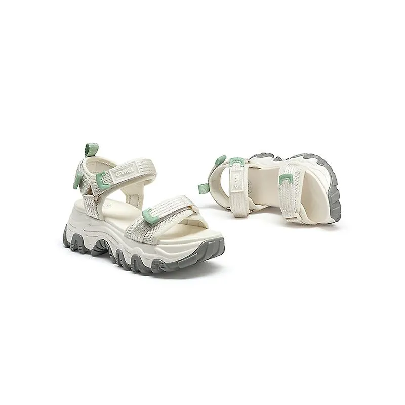Sandalias de verano para adultos 2023 Zapatillas de fondo grueso con hebilla Zapatos de playa con plataforma de tacón alto para 