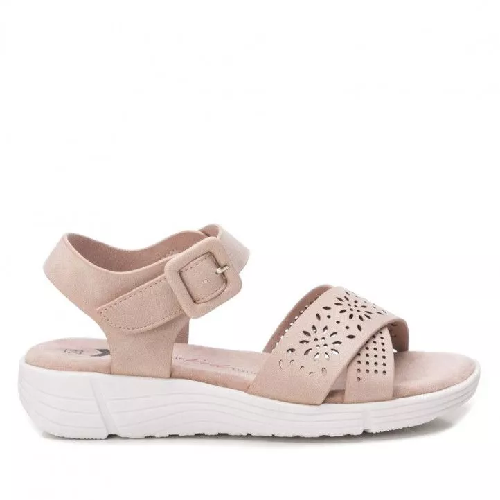 sandalias Xti rosas nude con detalles en las tiras y hebilla