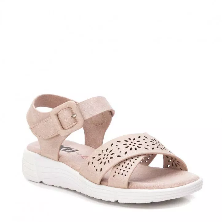 sandalias Xti rosas nude con detalles en las tiras y hebilla