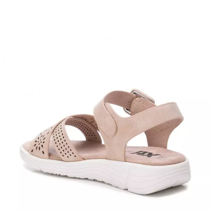 sandalias Xti rosas nude con detalles en las tiras y hebilla