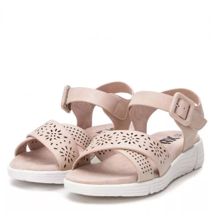 sandalias Xti rosas nude con detalles en las tiras y hebilla