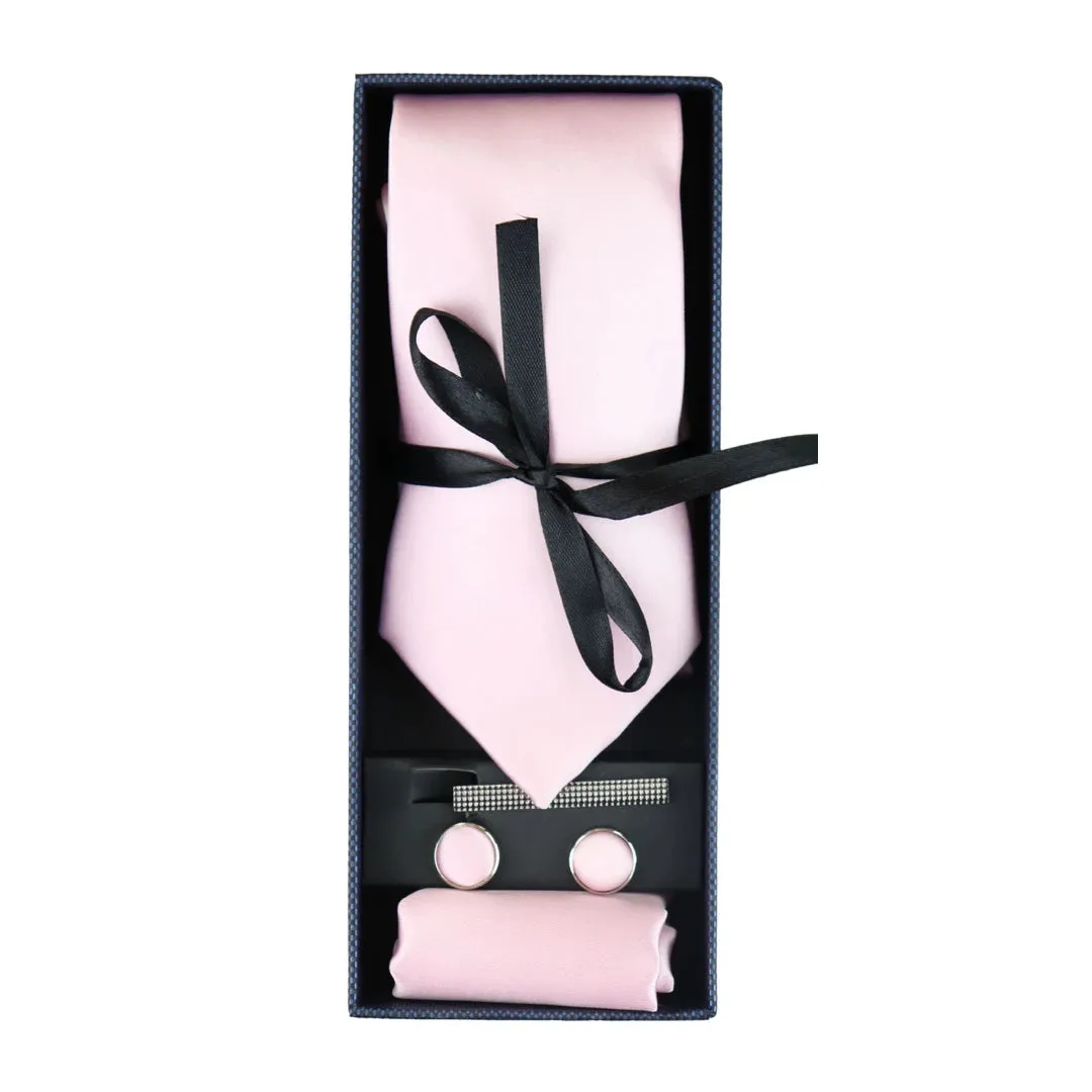 Satin Silk Tie Gift Set de bolsillo Papet Square Links Tat Satin brillante