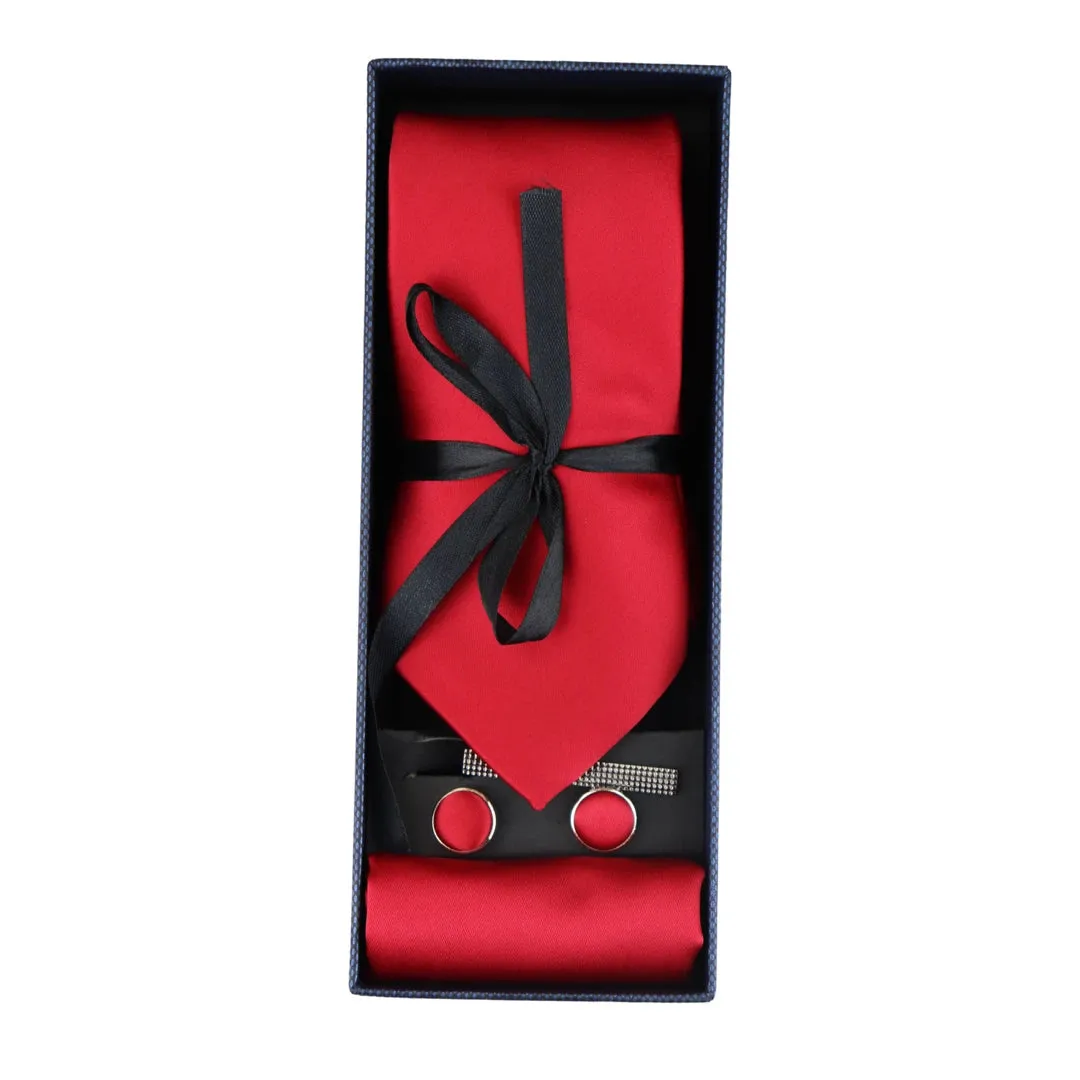 Satin Silk Tie Gift Set de bolsillo Papet Square Links Tat Satin brillante
