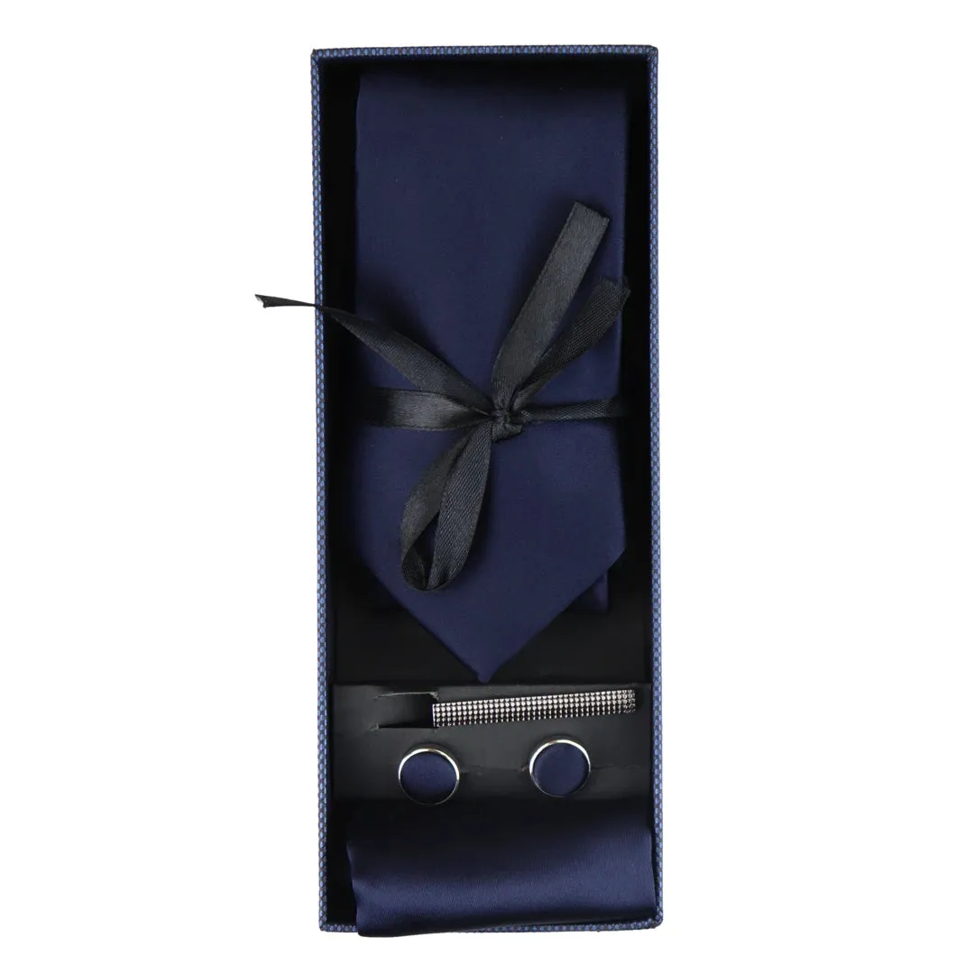 Satin Silk Tie Gift Set de bolsillo Papet Square Links Tat Satin brillante