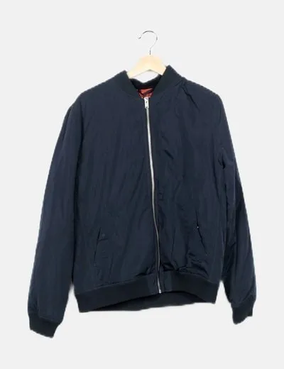 Selected Chaqueta bomber azul marino