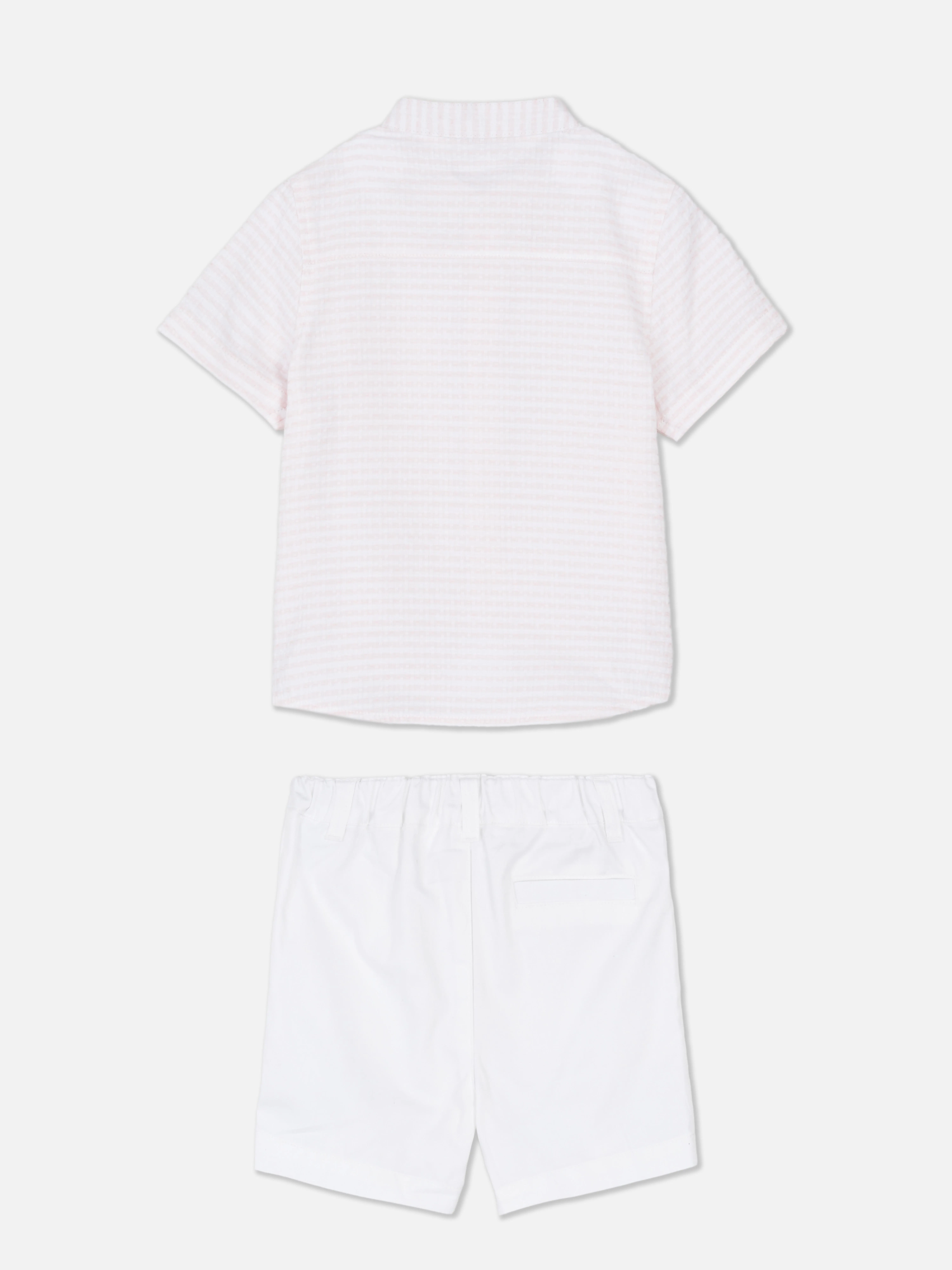 Set formal de camisa y pantalones cortos a rayas