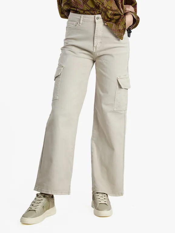 Sexy Sense Pantalón ancho de mujer con bolsillos grandes