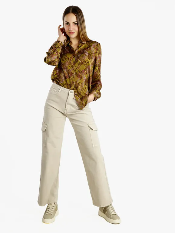 Sexy Sense Pantalón ancho de mujer con bolsillos grandes