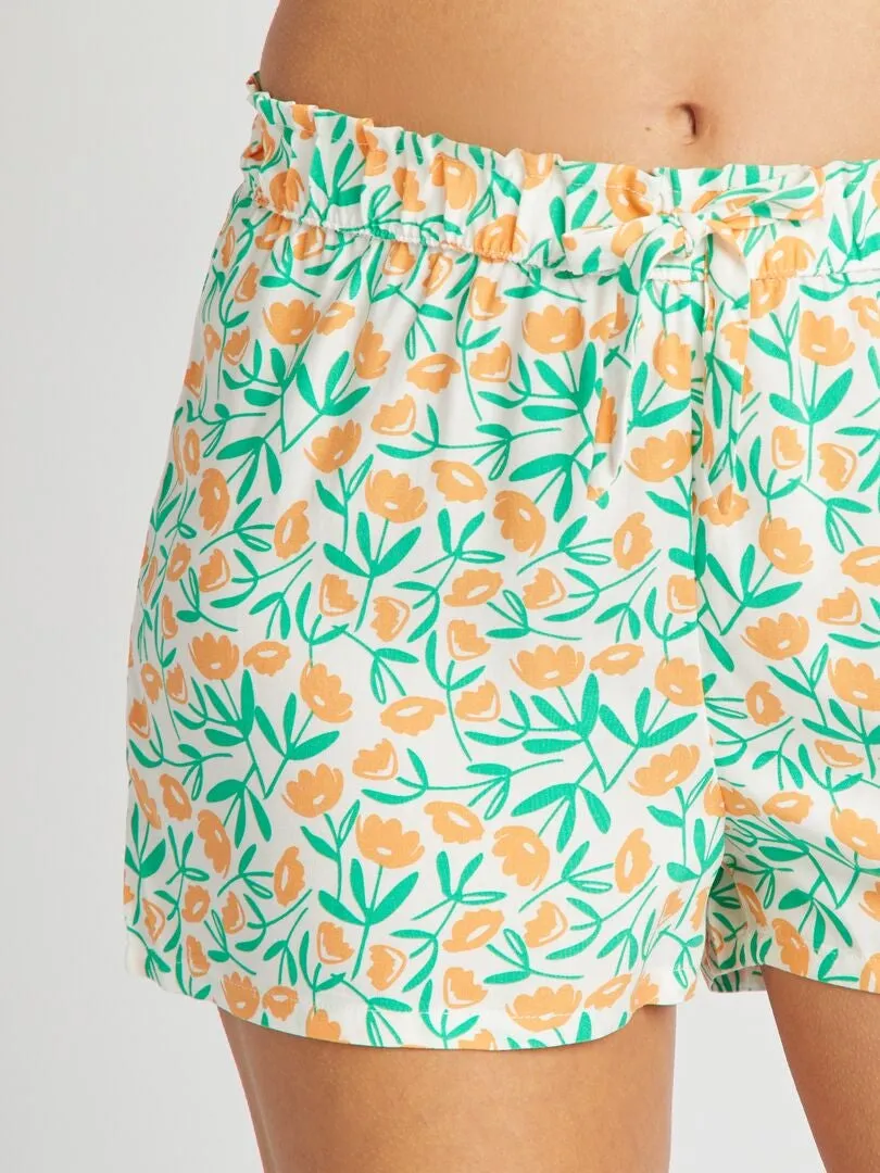 SHORT DE PIJAMA VAPOROSO  BLANCO