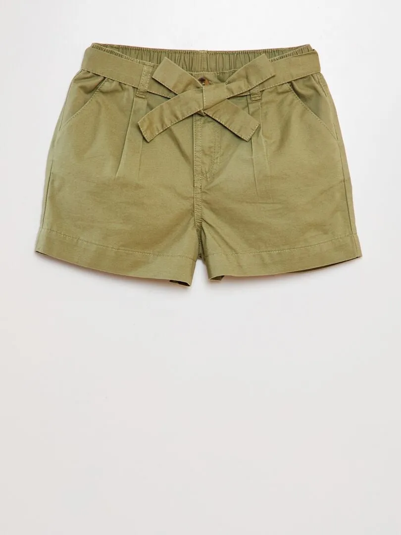 SHORT DE POPELINA  VERDE