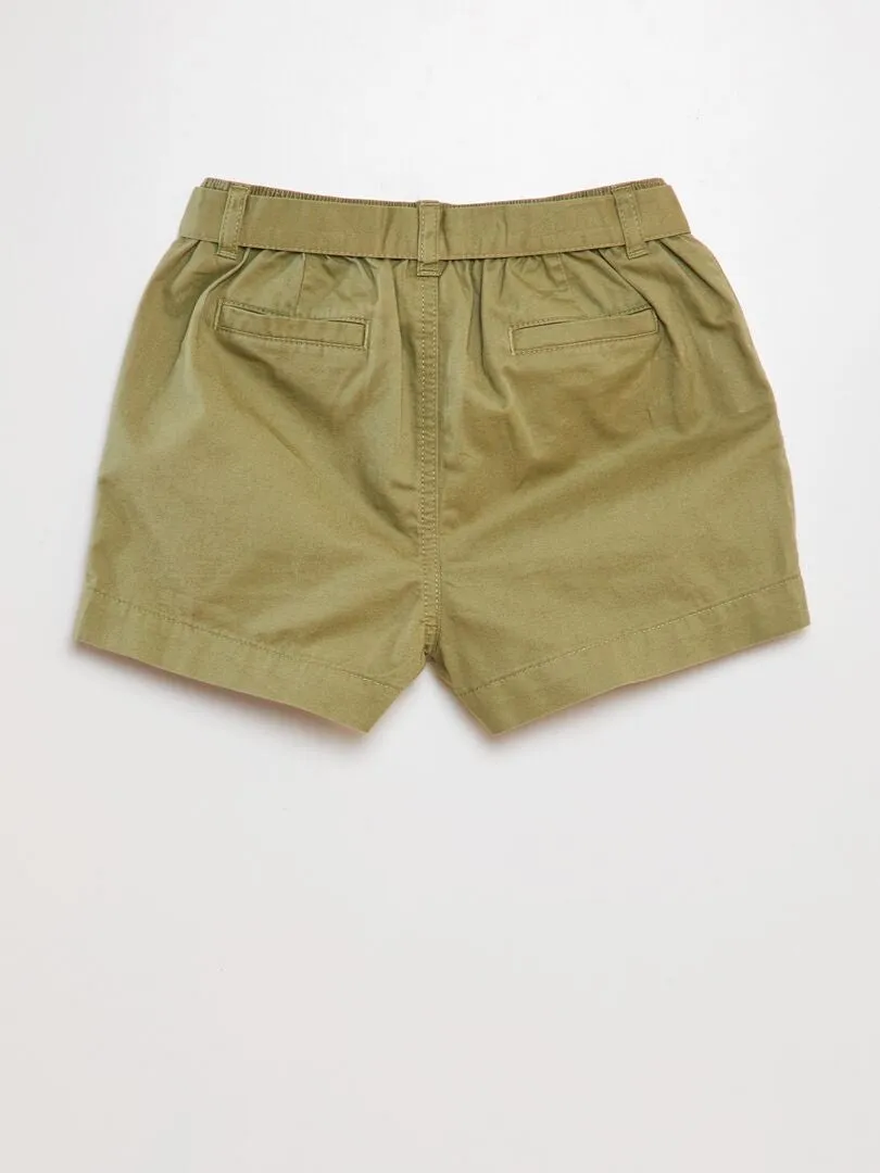 SHORT DE POPELINA  VERDE