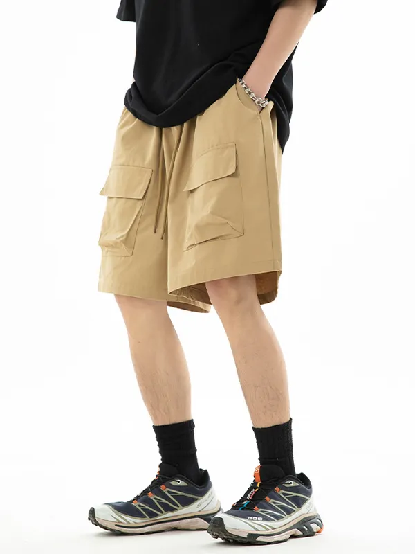 Shorts cargo holgados con múltiples bolsillos para hombre