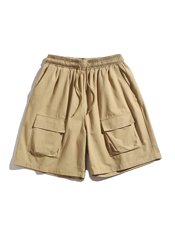 Shorts cargo holgados con múltiples bolsillos para hombre