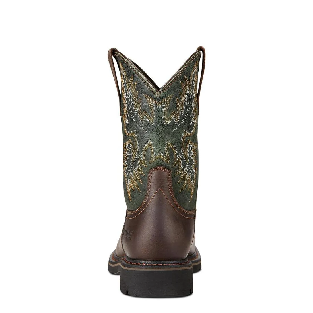 SIERRA STEELTOE WIDE SQUARE TOE WORK BOOT DARK BROWN
