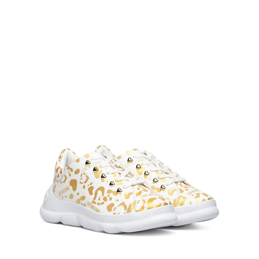 Sneakers Mujeres LOVE MOSCHINO JA15374 Leo Love Plata Cuero Blanco