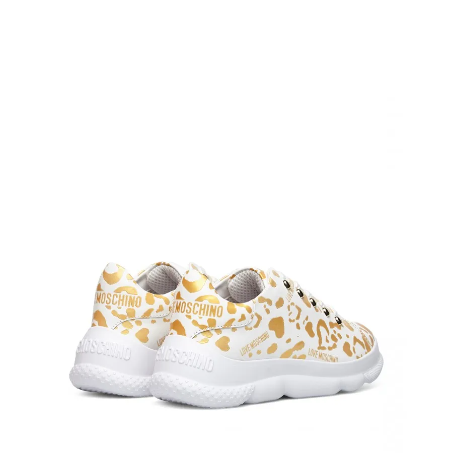 Sneakers Mujeres LOVE MOSCHINO JA15374 Leo Love Plata Cuero Blanco