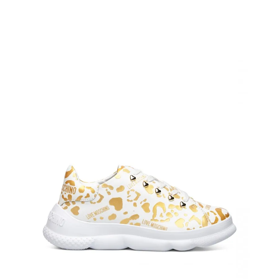 Sneakers Mujeres LOVE MOSCHINO JA15374 Leo Love Plata Cuero Blanco