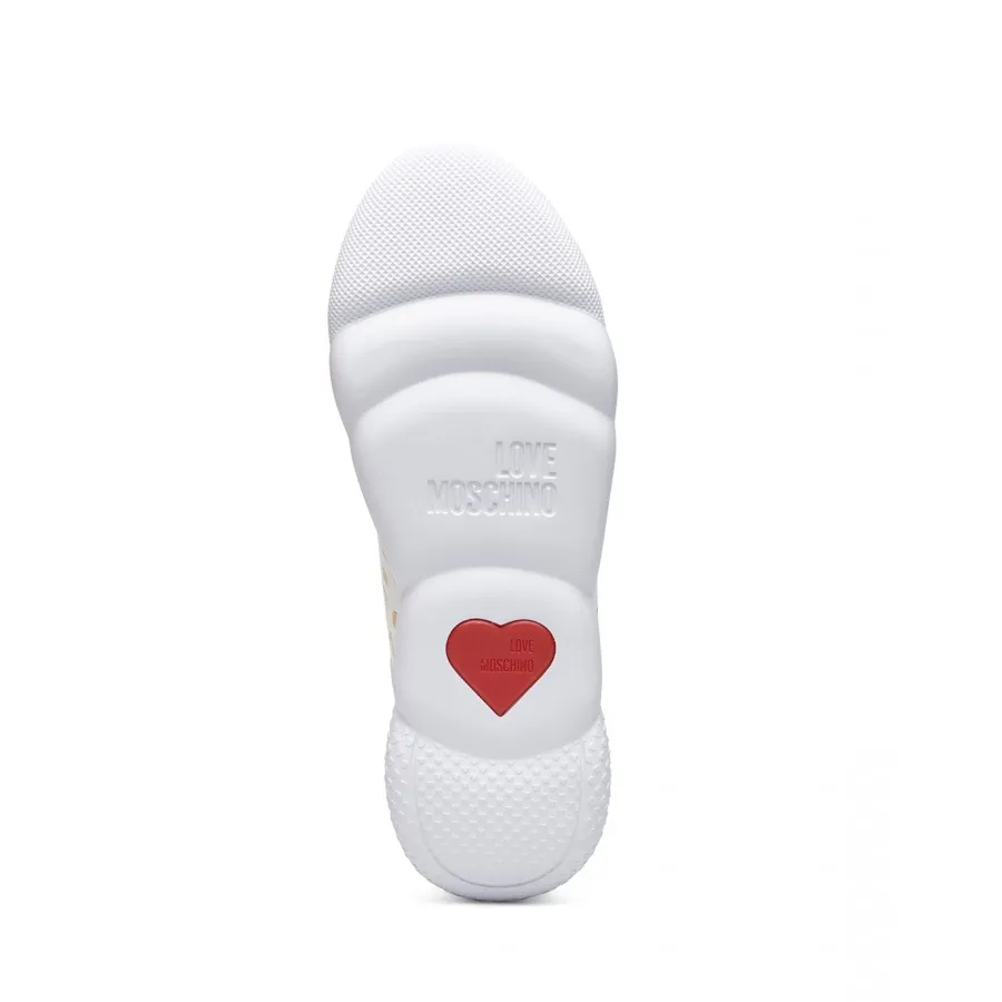 Sneakers Mujeres LOVE MOSCHINO JA15374 Leo Love Plata Cuero Blanco