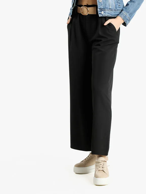 Solada Pantalón palazzo de mujer con cinturón